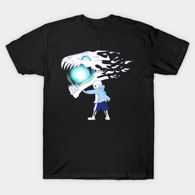 Undertale - Sans and Gasterblaster T-Shirt by theruins